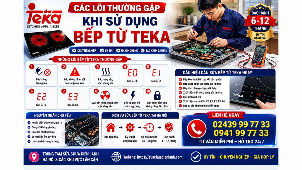 Các lỗi thường gặp khi sử dụng bếp từ Teka