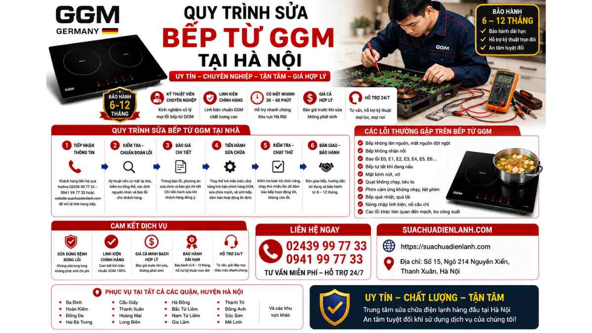 Quy trình sửa bếp từ GGM tại Hà Nội