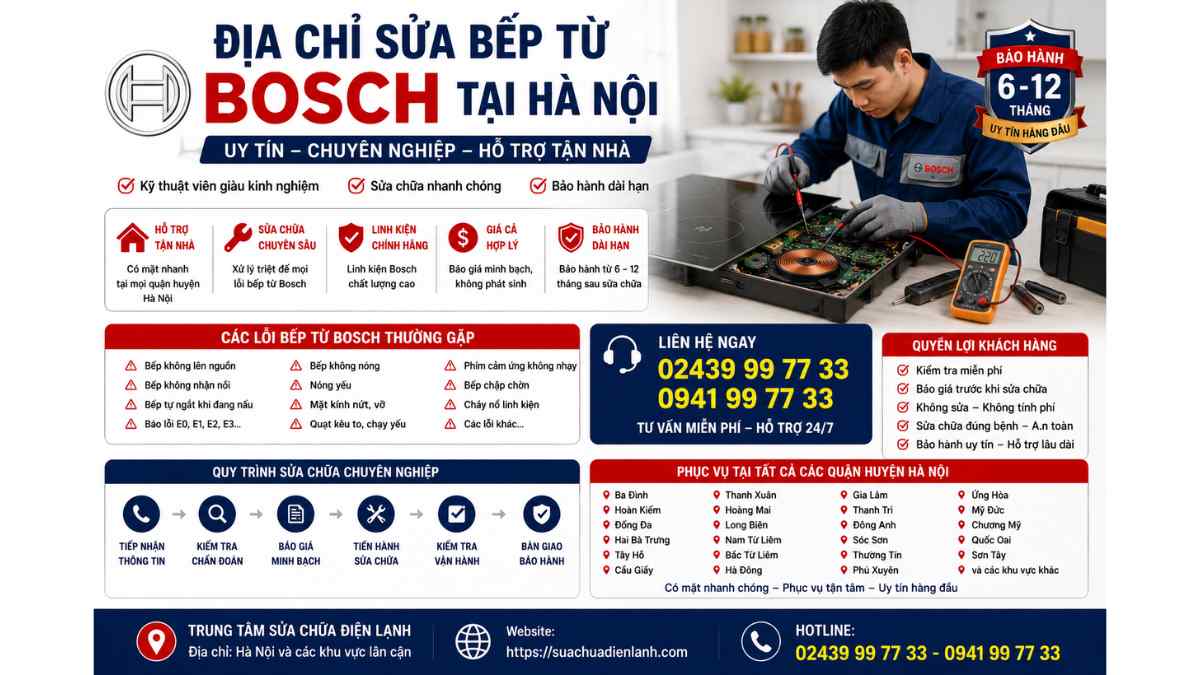 Địa chỉ sửa bếp từ Bosch tại Hà Nội