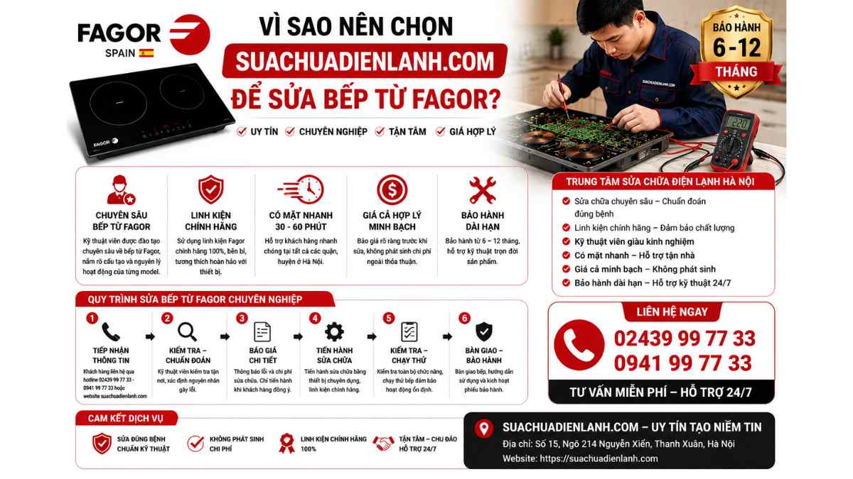 Vì sao nên chọn suachuadienlanh.com để sửa bếp từ Fagor?