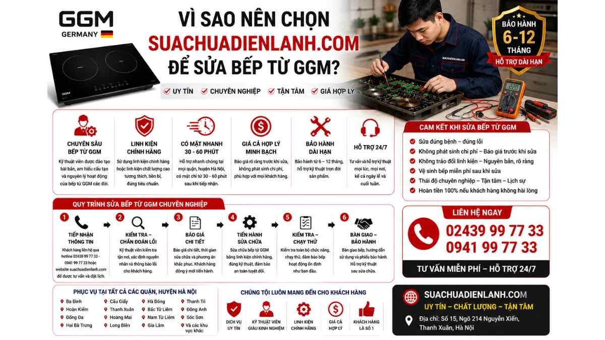 Vì sao nên chọn suachuadienlanh.com để sửa bếp từ GGM?
