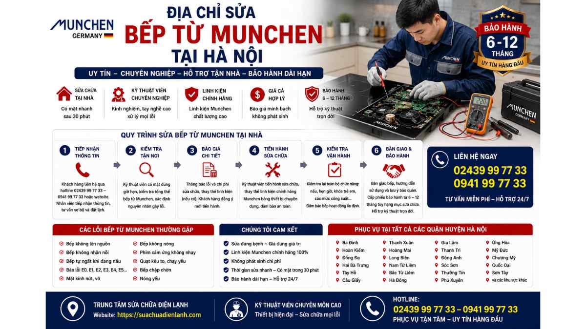 Địa chỉ sửa bếp từ Munchen tại Hà Nội