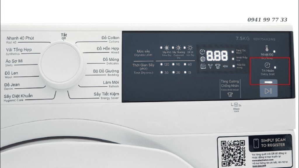 Cách sử dụng các chế độ của máy sấy Electrolux