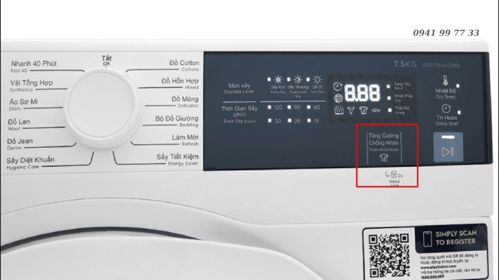 Cách sử dụng các chế độ của máy sấy Electrolux