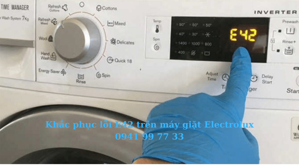 Khắc phục máy giặt Electrolux báo lỗi E42