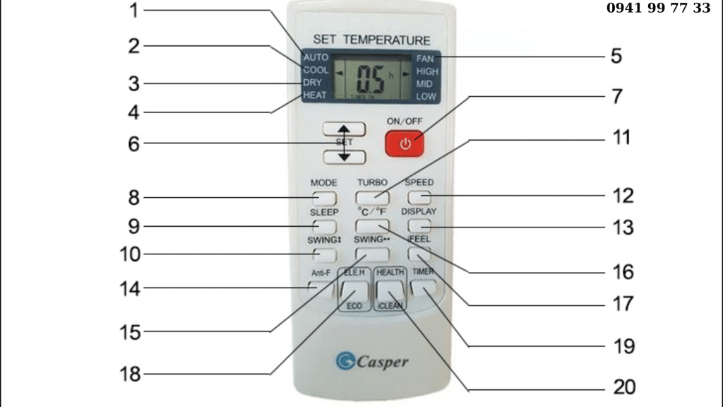 Cách chỉnh điều khiển điều hòa Casper đúng