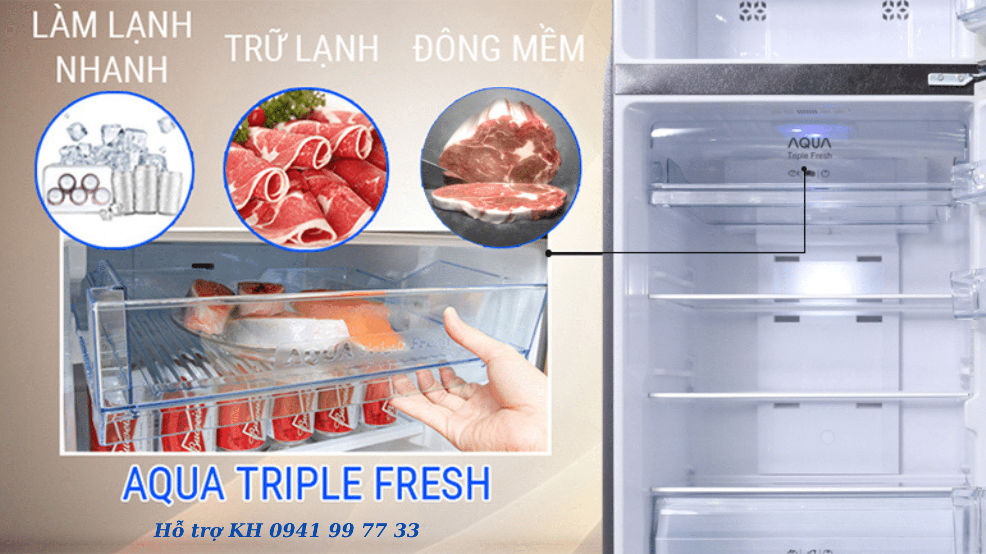 Chức năng cấp đông mềm trên tủ lạnh Aqua