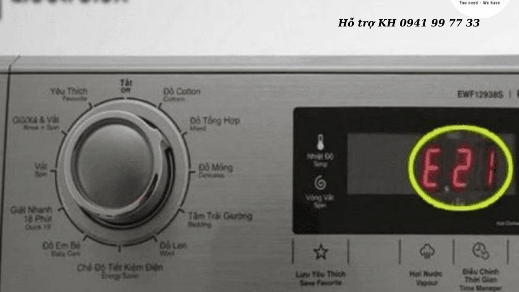 Cách khắc phục lỗi E21 máy giặt Electrolux