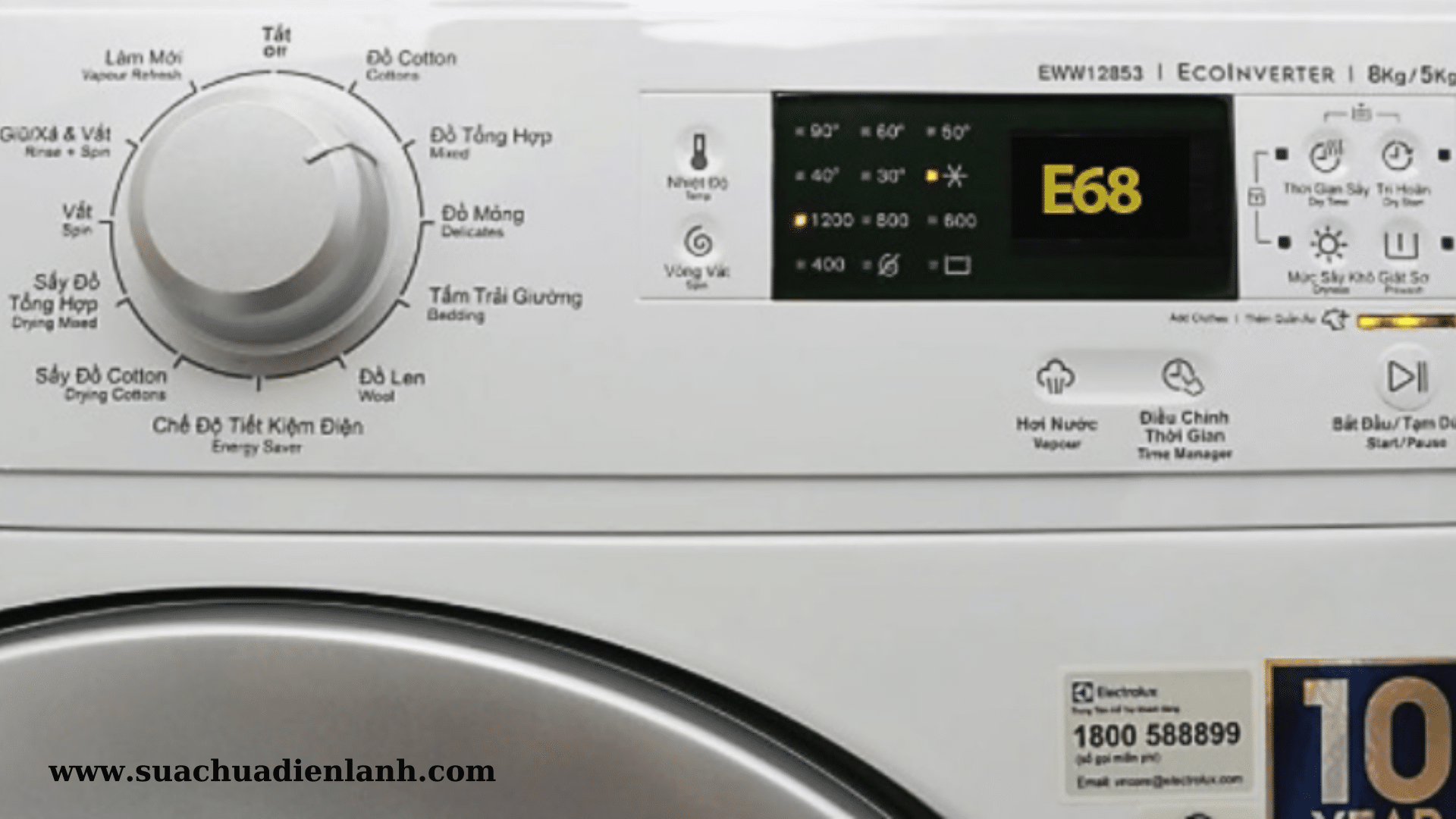 Nguyên nhân và cách khắc phục lỗi E68 máy giặt Electrolux