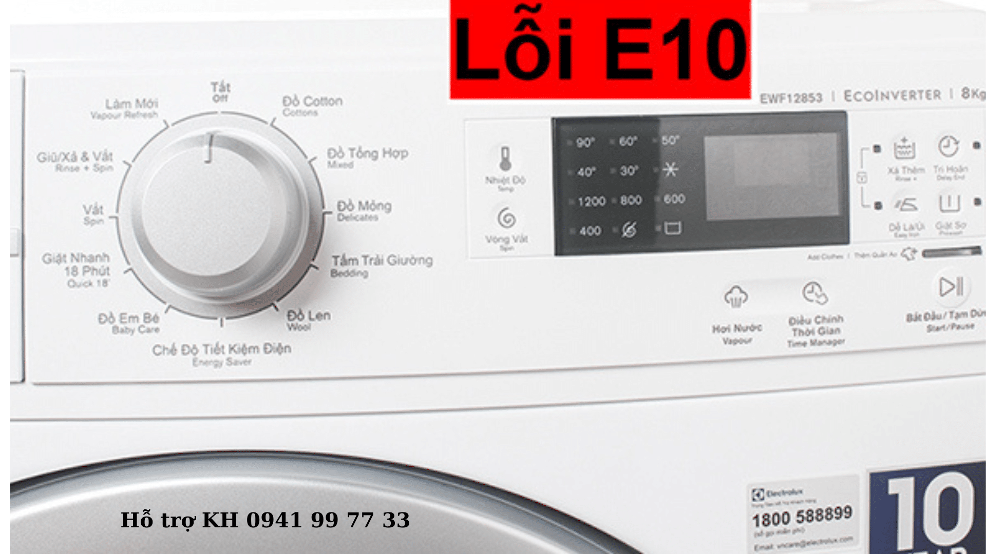 Cách khắc phục máy giặt Electrolux báo lỗi E10