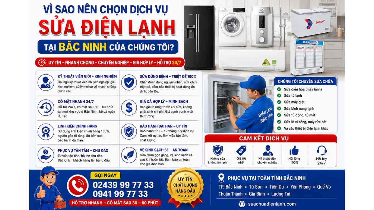 Vì Sao Nên Chọn Dịch Vụ Sửa Điện Lạnh Tại Bắc Ninh Của Chúng Tôi?