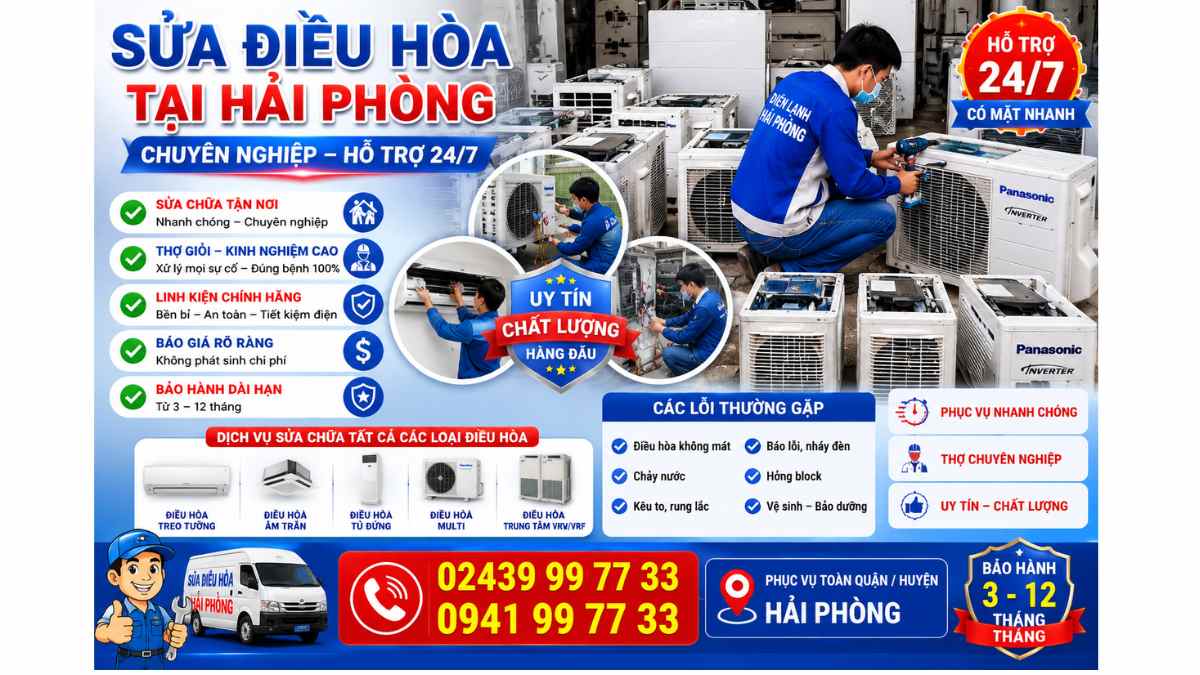 Sửa Điều Hòa Tại Hải Phòng Chuyên Nghiệp – Hỗ Trợ 24/7