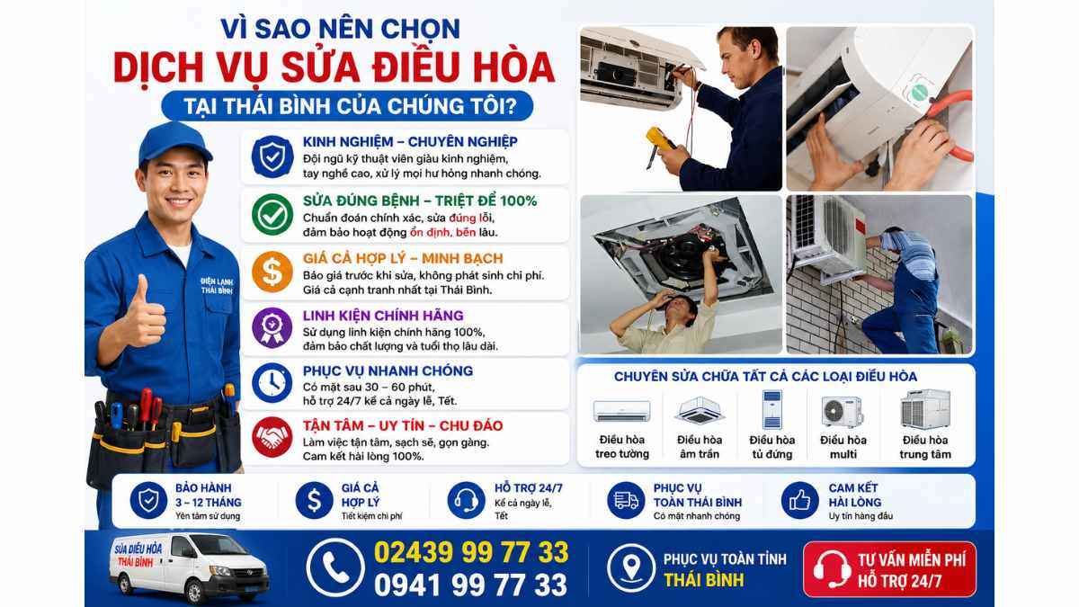 Vì Sao Nên Chọn Dịch Vụ Sửa Điều Hòa Tại Thái Bình Của Chúng Tôi?