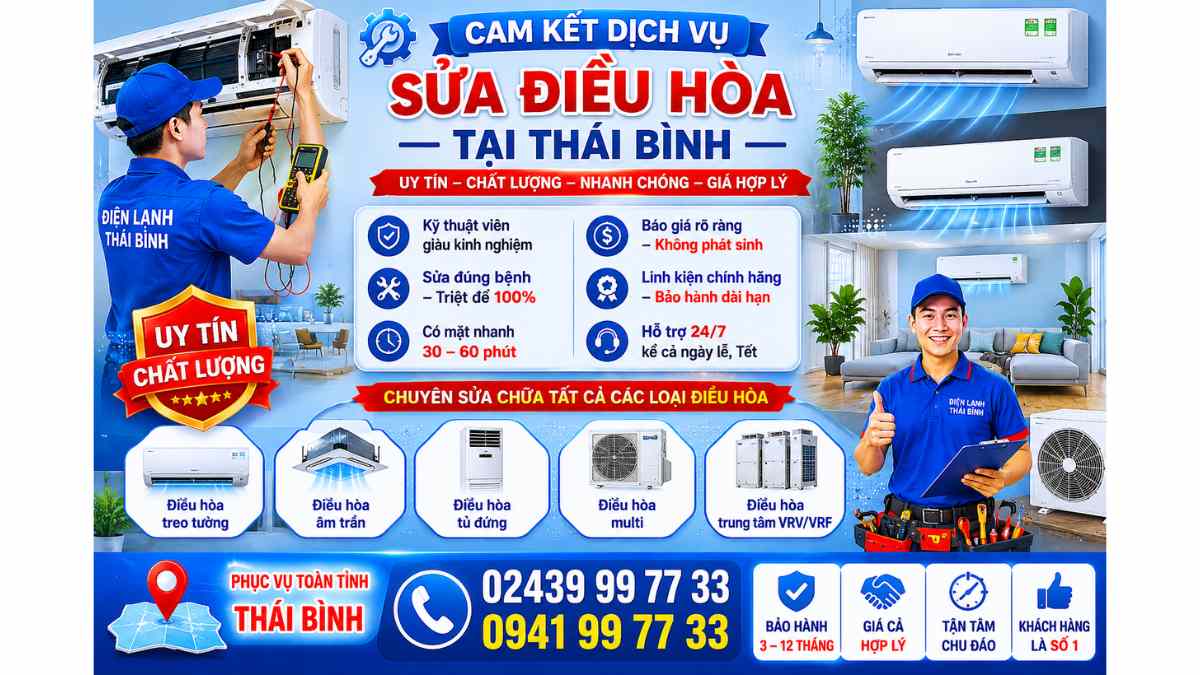 Cam Kết Dịch Vụ Sửa Điều Hòa Tại Thái Bình
