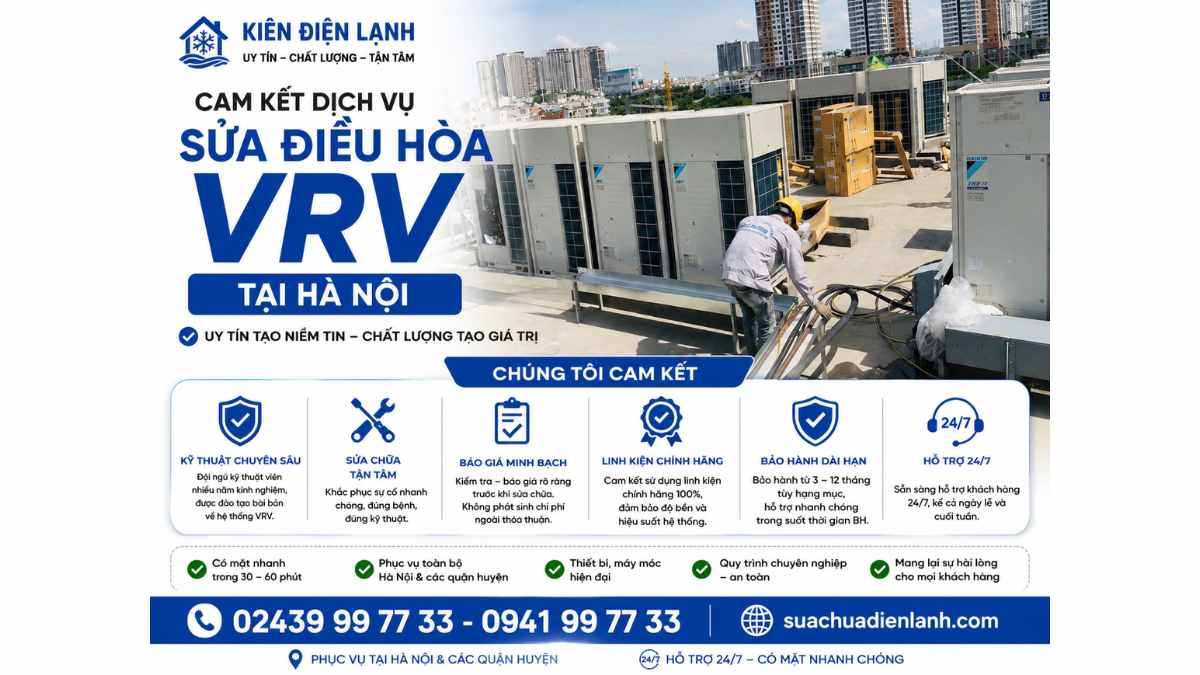 Cam Kết Dịch Vụ Sửa điều hòa VRV tại Hà Nội