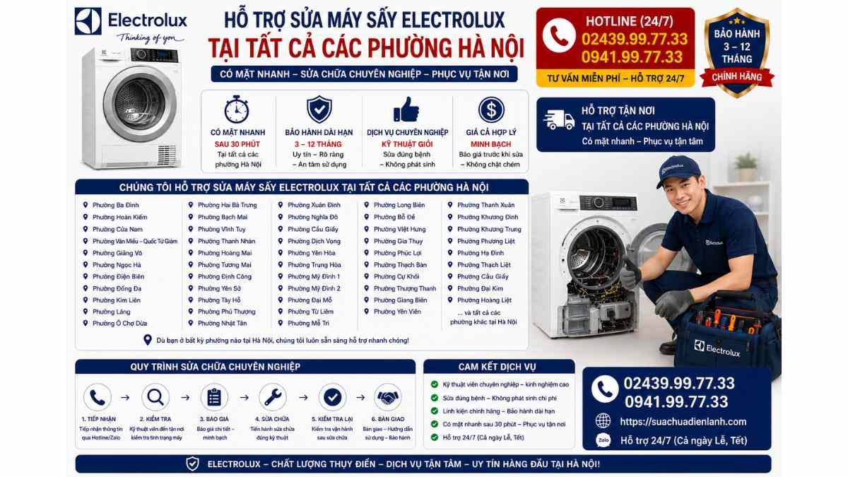 Hỗ Trợ Sửa Máy Sấy Electrolux Tại Tất Cả Các Phường Hà Nội https://suachuadienlanh.com HOTLINE: 02439.99.77.33 – 0941.99.77.33